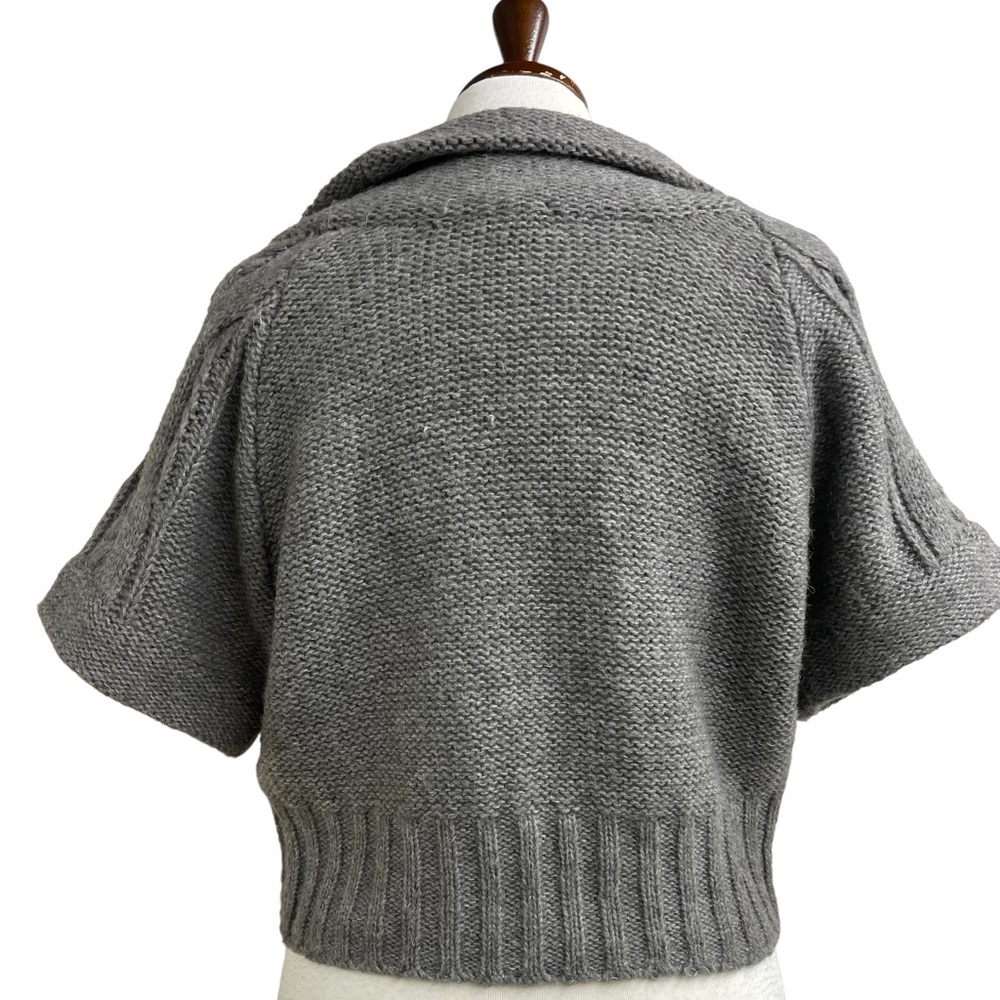 Hinge short sleeve wool/alpaca blend crop sweater medium - Picture 3 of 8